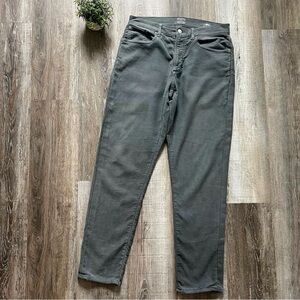 Faherty Grey Slim Cotton Blend Trouser Pants